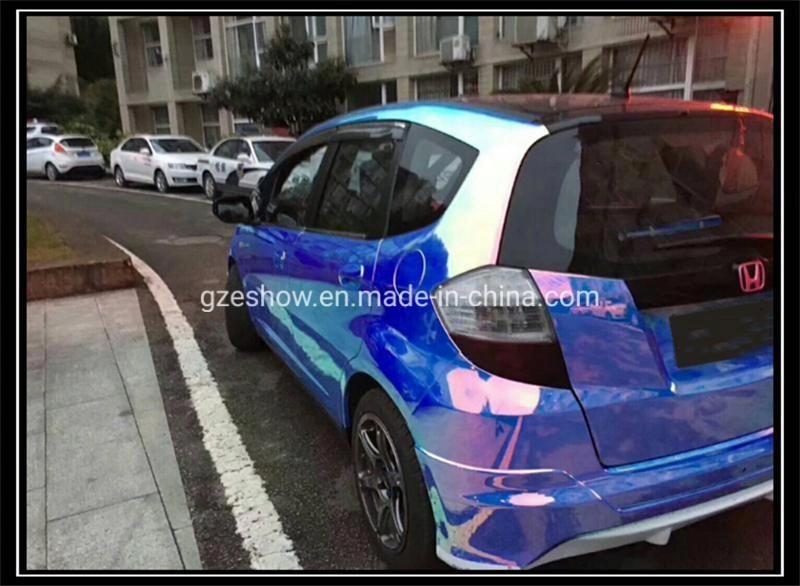 Rainbow White Colored Self- Adhesive Rainbow Mirror Chrome Car Wrapping Vinyl Foil