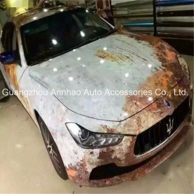 Metro Satin White Iron PVC Rust Car Body Vinyl Wrap