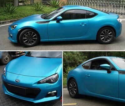 Satin Matte Blue Vinyl Film Body Sticker Car Wrap with Air Free