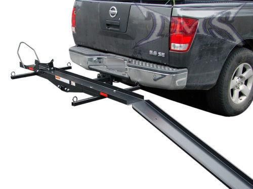 600 Lbs Motorcycle Carrier Dirt Bike Rack Hitch Mount Hauler Heavy Duty with Loading Ramp