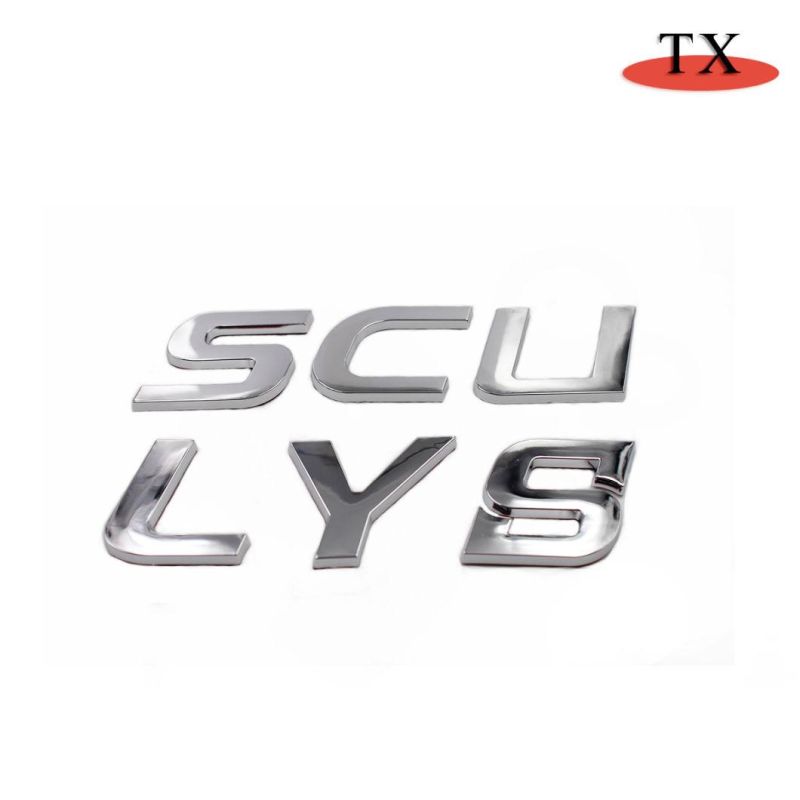 Custom Car Chrome Plastic Letter 3D Number Emblem Sticker