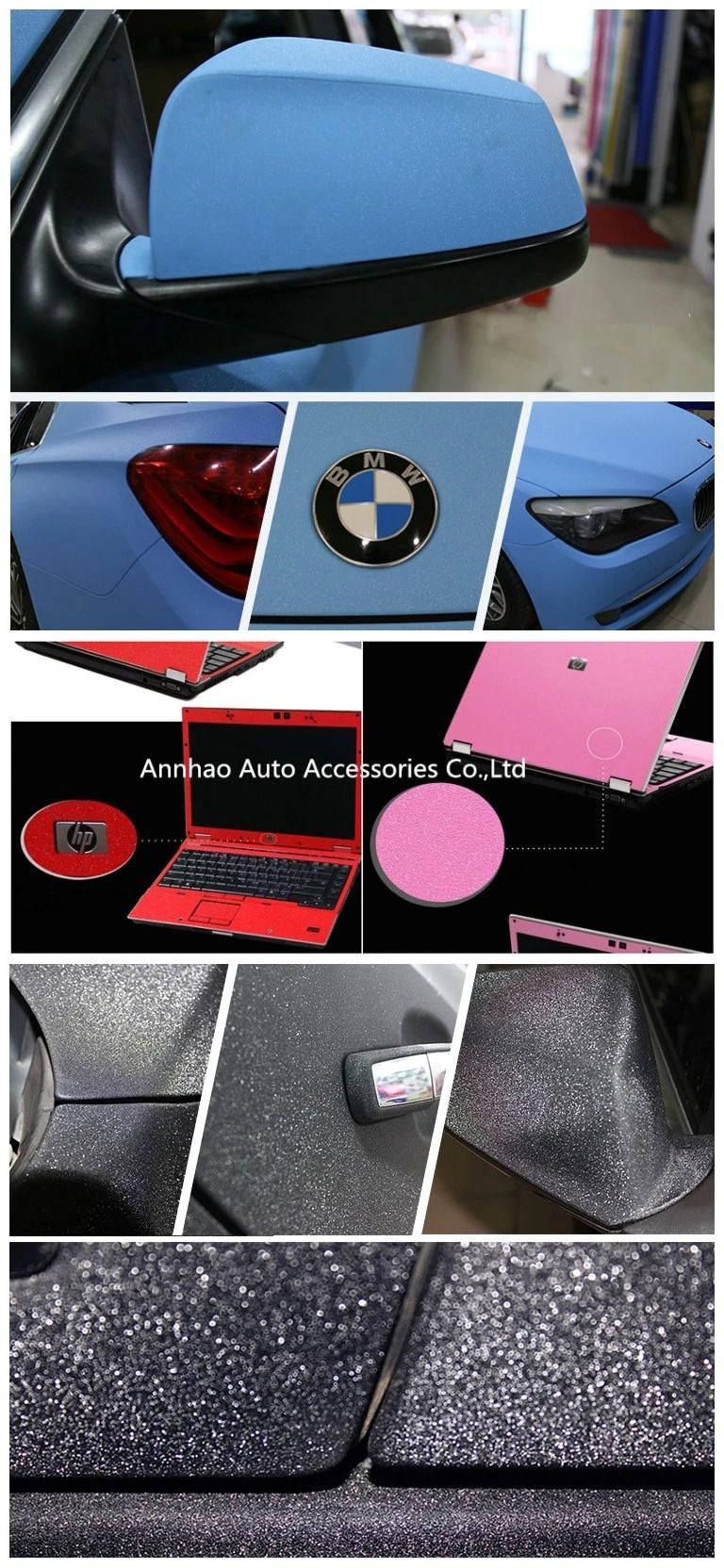 Self Adhesive Film Car Wrap 1.52*28m Matte Gold Glitter Diamond Pink Car Wrap Vinyl