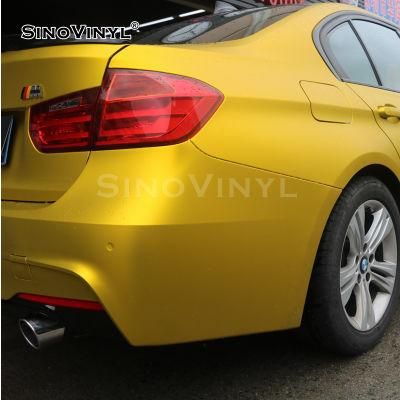 SINOVINYL Wholesale 1.52*18m Size Car Adhesive Vinyl Rolls Orange Matte Chrome Car Vinyl Wrap