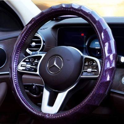 Car Shiny Steering Wheel Cover Car Men&prime;s and Women&prime;s Sky Cute General Motors 14.5 15-Inch Anti-Skid Wave Wheel Cover, Purple