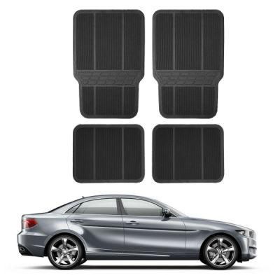 Black Universal Fit Car Floor Mats 4PCS PVC Rubber Van SUV MPV