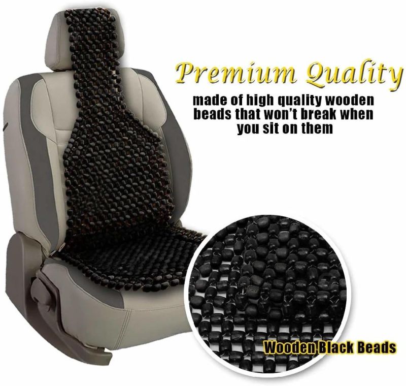 Car Accessories Black Wood Beaded Seat Cover Cushion for Massage