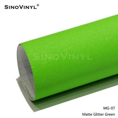 SIOVINYL Popular Glitter Diamond Matte Wrap Green Car Sticker Film Vehicle Vinyl Rolls