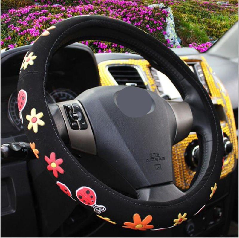 Automotive Women Embroidery Cute Car Steering Wheel Cover