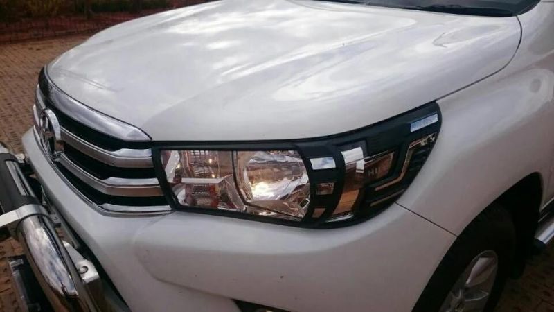 Carbon Black Head Lamp Cover for Hilux Revo 2019