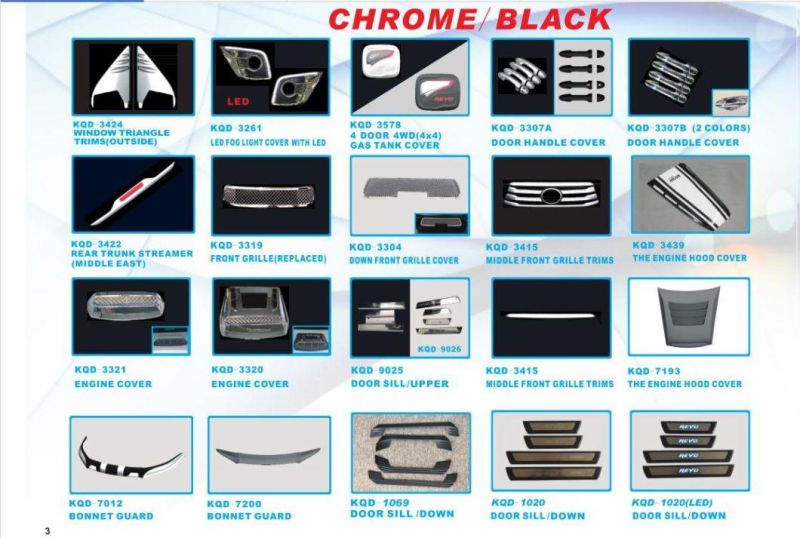 Different Designs of Accessories Combo for Hilux Revo