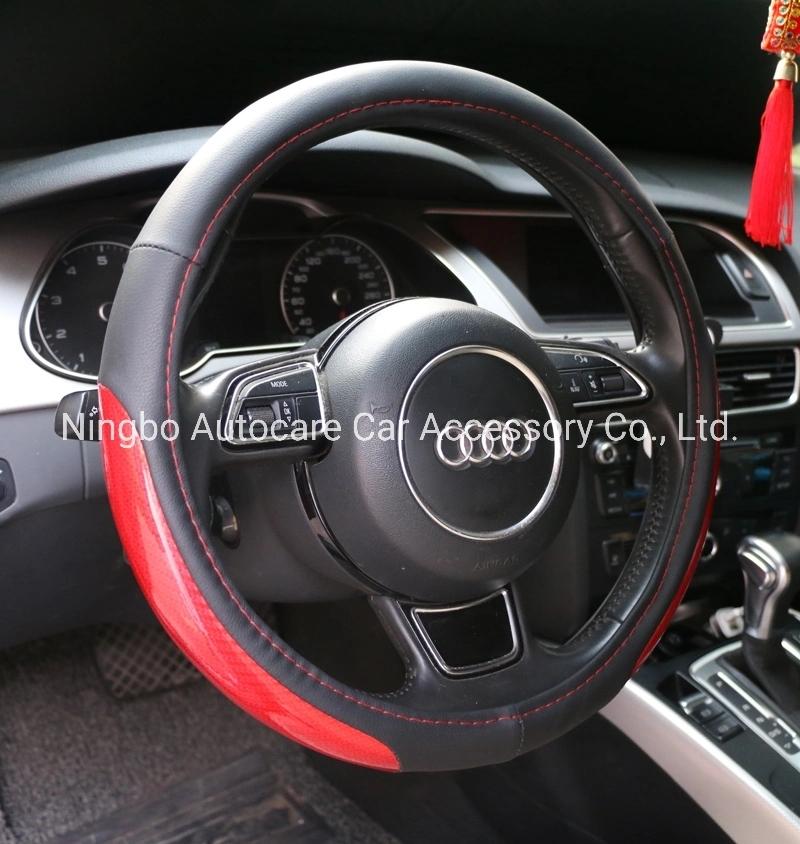 High Qulaity PVC Leather Carbon Fiber Steering Wheel Cover