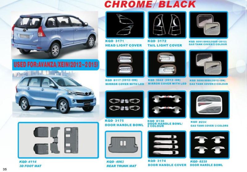 High Quality Middle Front Grille Trims for Toyota Avanza 2016~2018