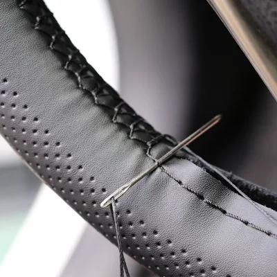 DIY Stitch Sew Sewing Custom Knit Leather Steering Wheel Cover