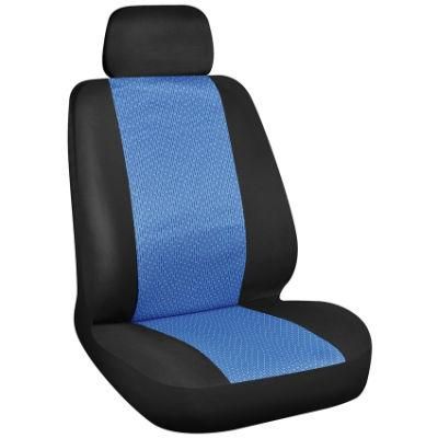 Classic Polyester Breathable Leather Car Seat Covers in Black Blue