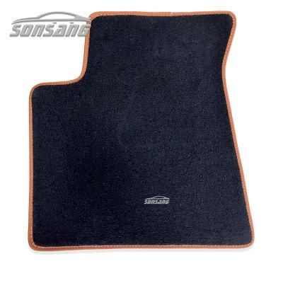 Auto Carpet Car Floor Mats with Black Carbon Fiber Heel Pad Front and Rear Mats Universal Fit for Suvs Sedans Vans