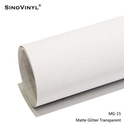 SINOVINYL Air Bubble Free Wrap Auto Skin Matte White Glitter Color Wrapping Car Film