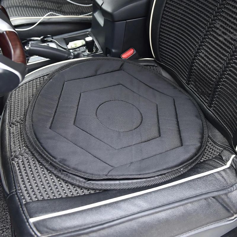 Non-Slip 45cm Round Hexagon Quilted Swivel Car Seat Cushion