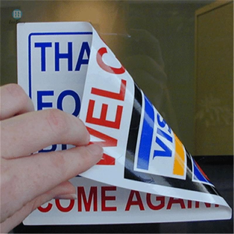 Custom Adhesive Label Sticker Double Sided Printing Static Window Cling Stickers PVC Sticker