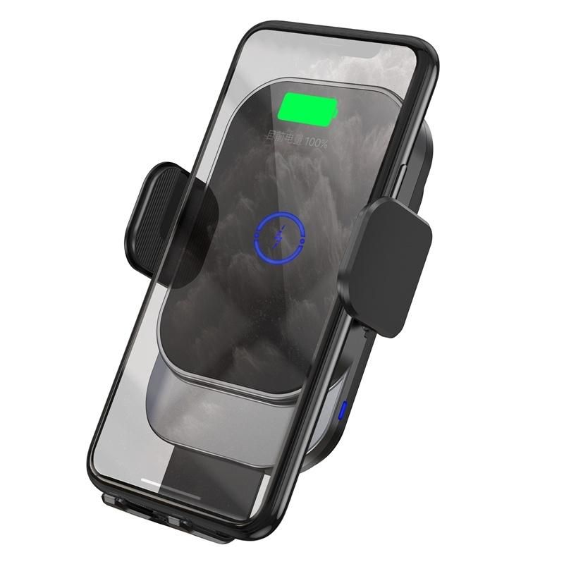 New Style Multifunction 360degree Rotating Convenient One Hand Operation Stalinite Surface 15W Fast Charging Car Phone Holder for Multiple Wireless Mobile