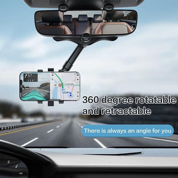 Car Rearview Mirror Mount Phone Holder Smartphone Car Phone Holder Stand Adjustable Rotate Support