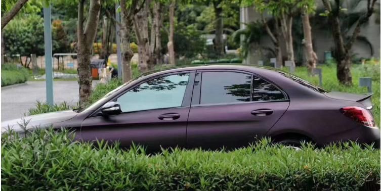 Low Tack Glue Car Vinyl Sticker Matte Chameleon Color Pruple Brown Magic Sticker with Air Release