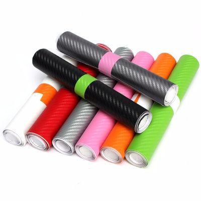 12in 30cm Air Release Silver 3D Carbon Fiber Car Wrap Vinyl