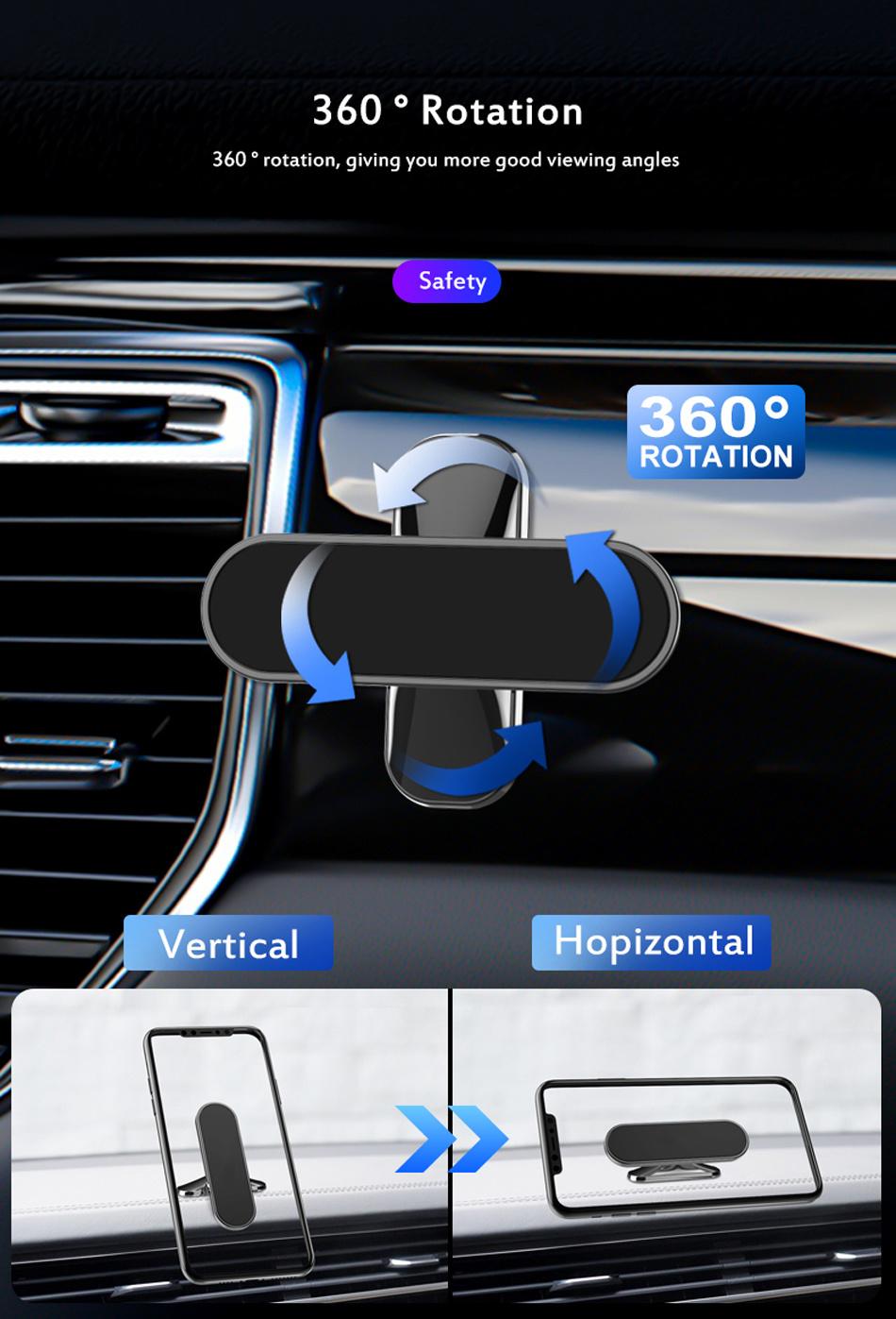 Magnetic Phone Car Mount Strong Magnet Air Vent Mount 360 Degree Rotation Car Phone Holder Whosale