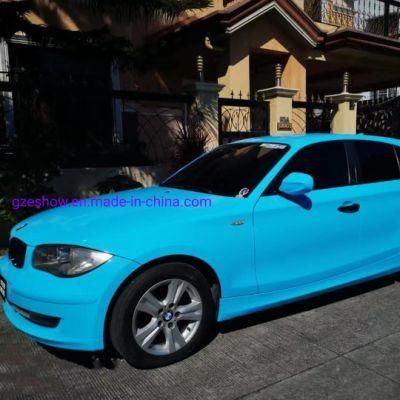 Super Gloosr Blue Vinyl Film PVC Car Wrapping Vinyl Film