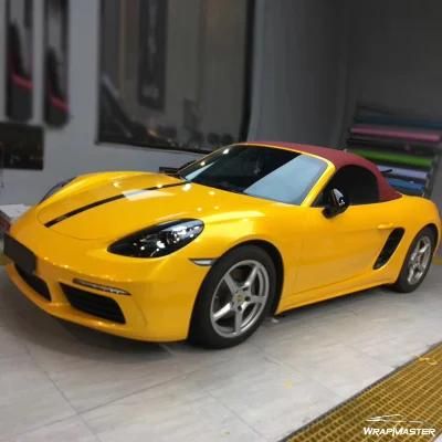 Tsautop 1.52*18m Super Gloss Metallic Maple Yellow Vinyl Wrap Car Body Sticker