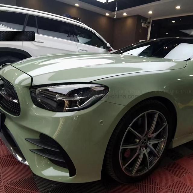 Ultra Glossy Khaki Green Air Bubble Free Car Wrap Vinyl Film