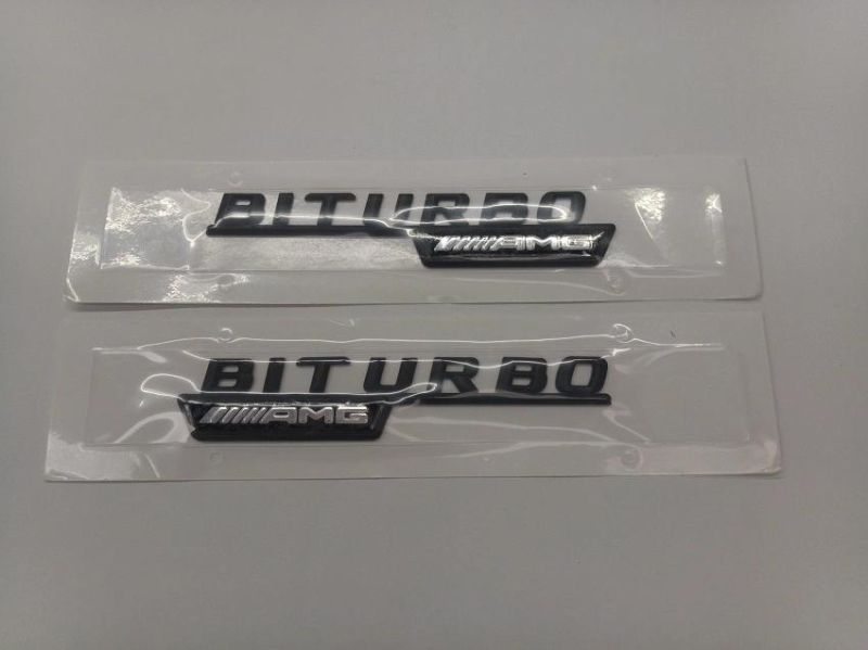 Gloss Black Finished Turbo Biturbo Logo Decal