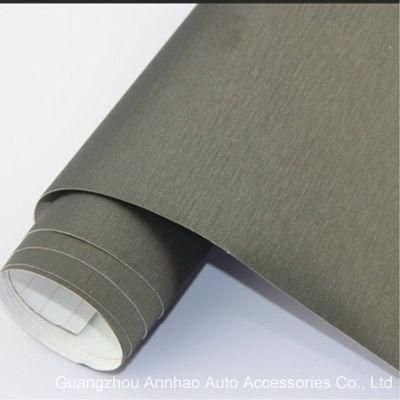 1.52*28m Brushed Aluminum Vinyl Wrap Car Wrapping