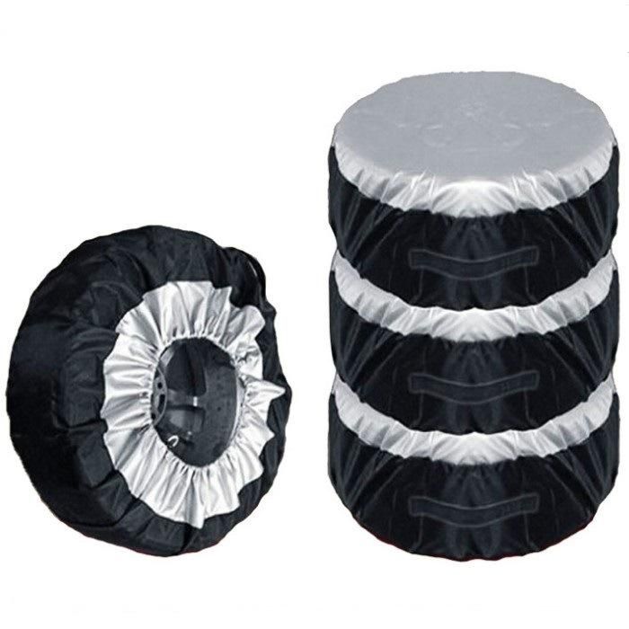 4PCS/Set Universal Black Oxford Spare Tyre Cover Waterproof Dust-Proof Auto Tire Tote Bag Size Adjustable