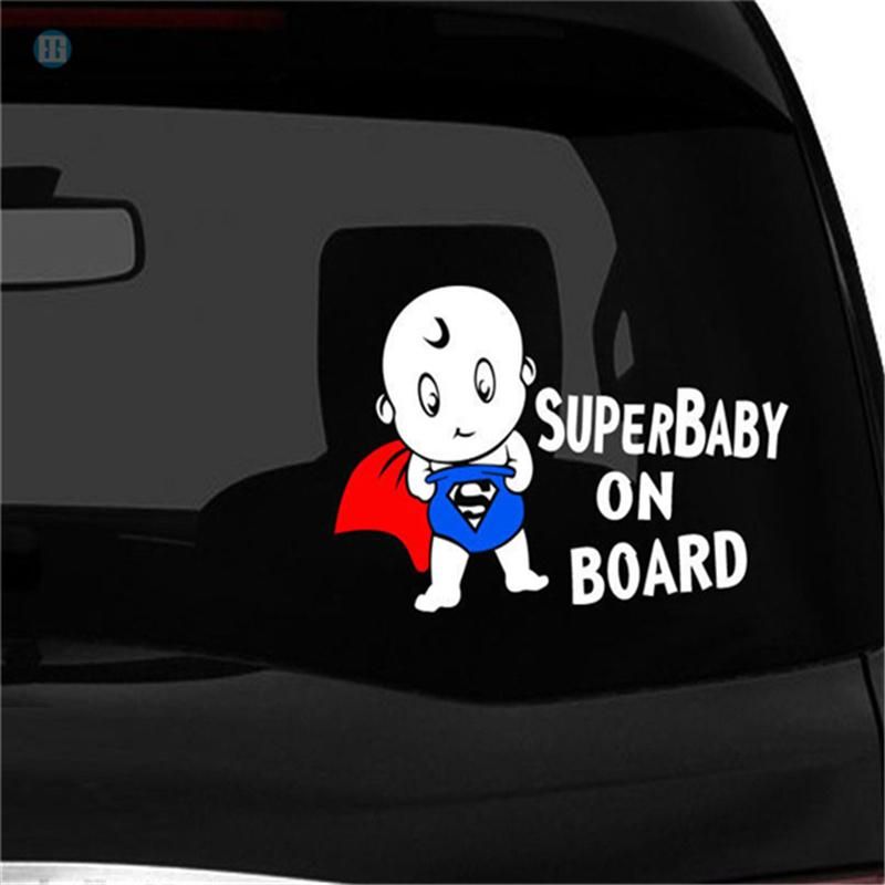 Custom Baby Rider on Board White Mini Car Sticker