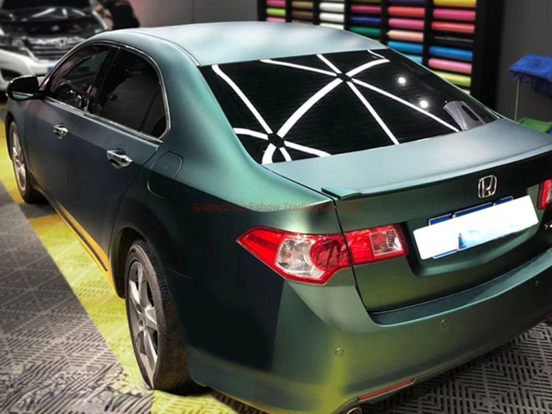 Self Adhesive Vinyl Matte Diamond Green Sticker Vinyl Body Decoration Car Film