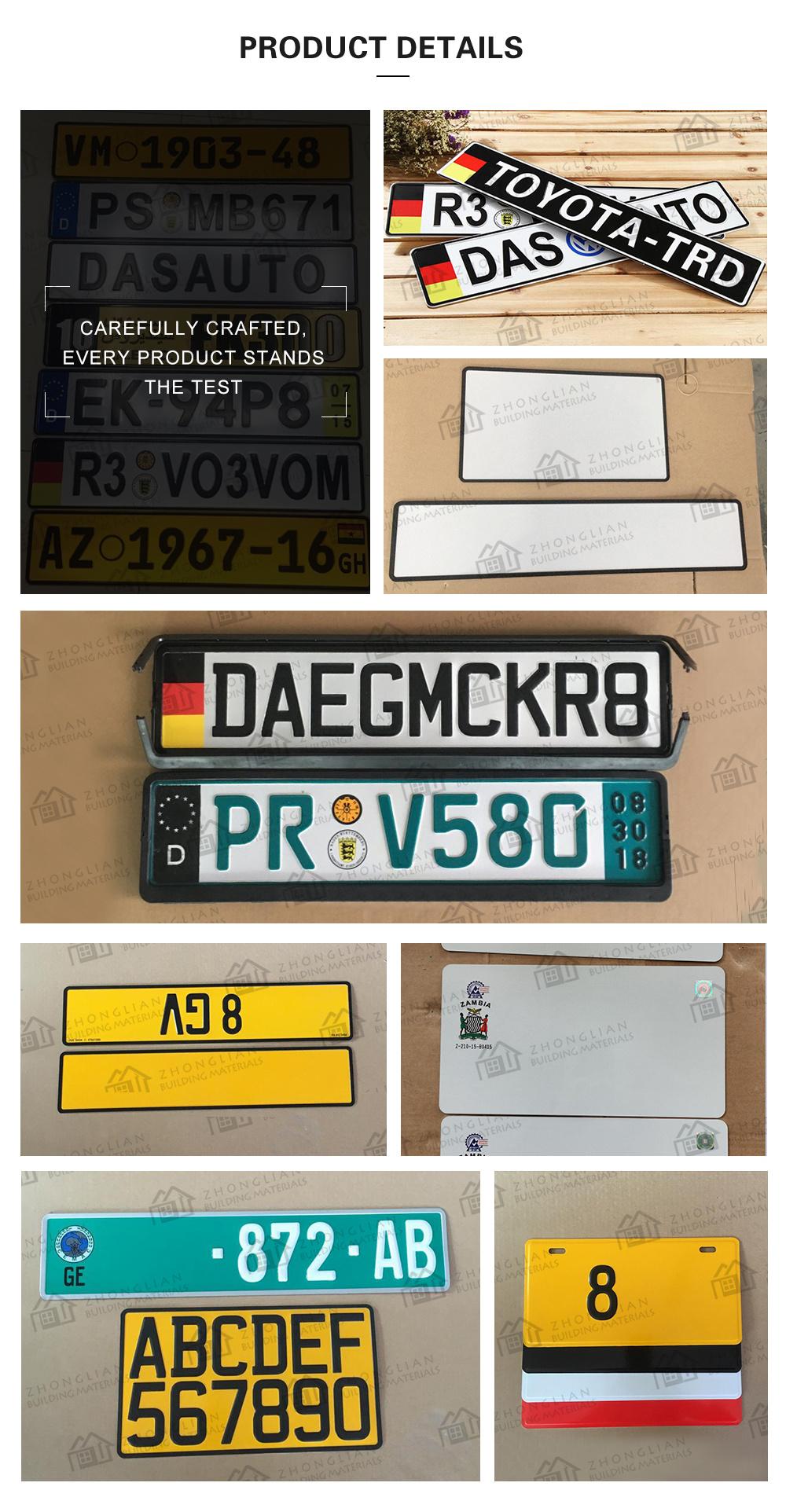 Aluminum Car License Number Plate