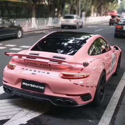 Tsautop 1.52*18m Cherry Pink Super Gloss Crystal Car Wraps Vinyl Wrapped Car PVC Sticker