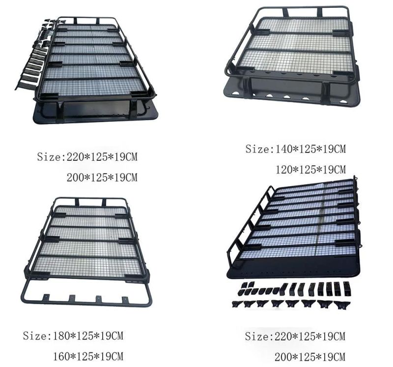 Hilux Dmax L200 Aluminum Car Roof Luggage Rack Carrier Basket