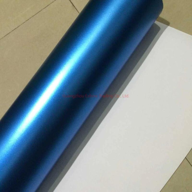 Bubble Free Car Body Sticker Removable Glue Chrome Metallic Blue Color Changing Car Wrap Vinyl