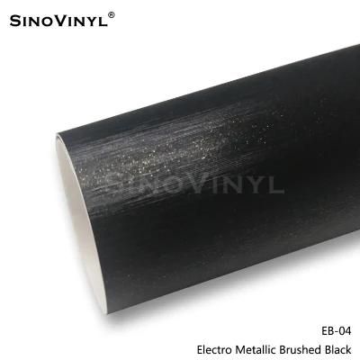 SINOVINYL China Manufacturer Low Tack Glue Matte Electro Metallic Brushed Car Vinyl Film