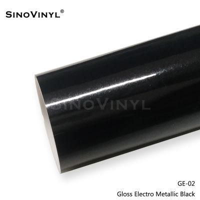 SINOVINYL 1.52X18M/5X59FT Gloss Electro Metallic Car Wrapping Vinyl Auto Film Stickers