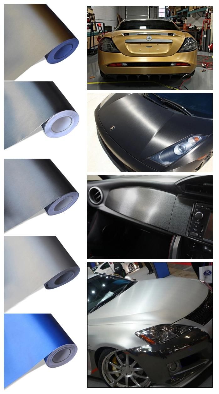 Anolly Interior Exterior Accessories Metallic Brushed Car Sticker Vinyl