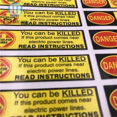 Custom Hot Sale Warning Plastic Sticker Suffocation PVC Warning Sticker