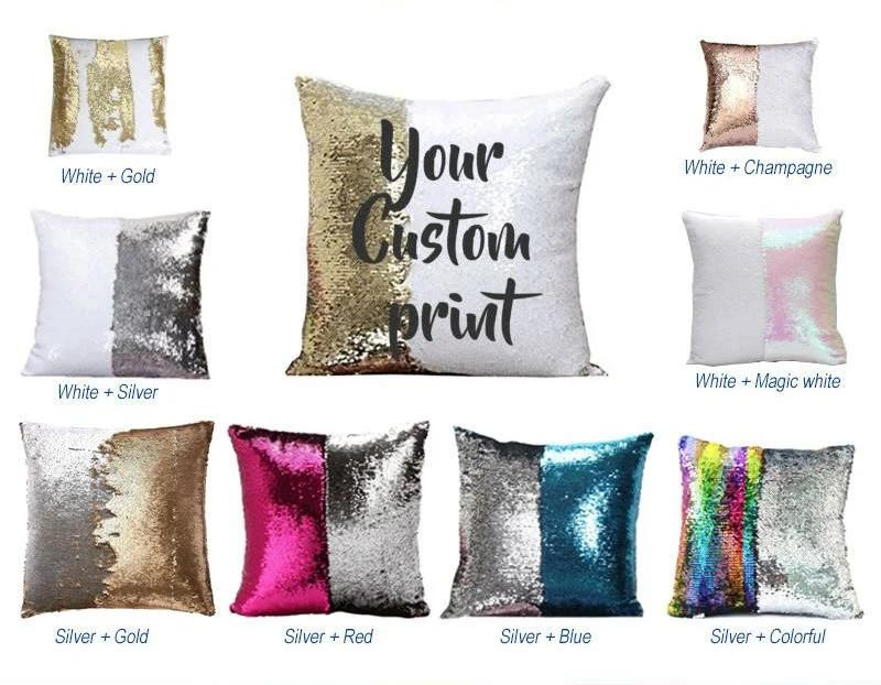 Mermaid Sequin Pillow Case Cushion Cover for Sublimation Printing