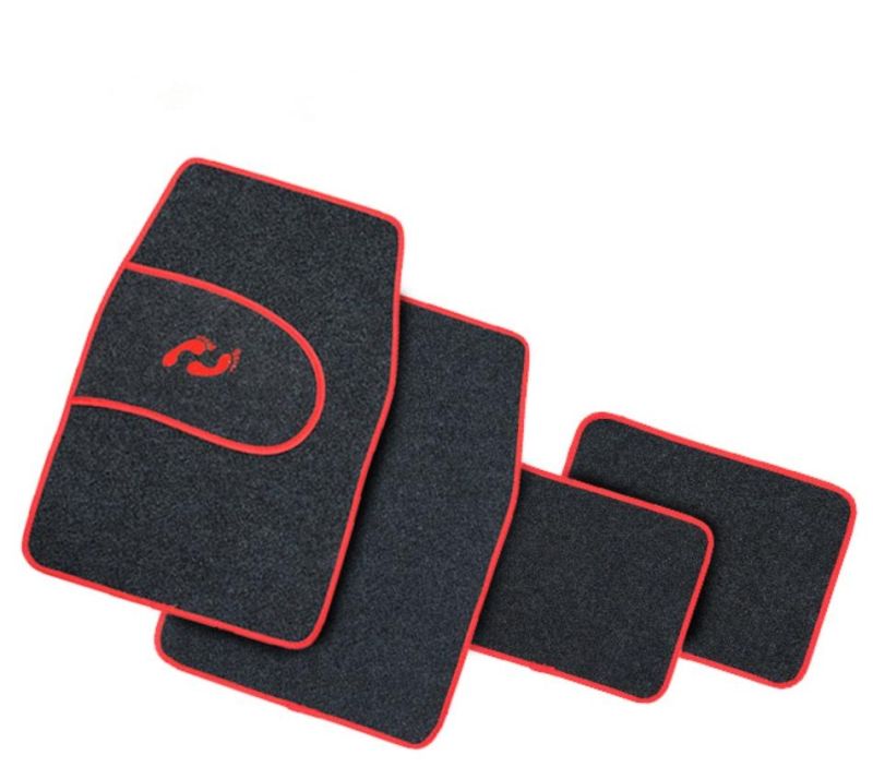 Car Accessory 4PCS Carpet Mats in Red Edge