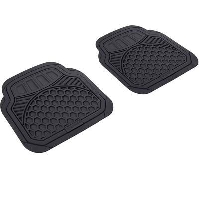 4-Piece Thick Flexible Rubber Car Floor Mat, Black