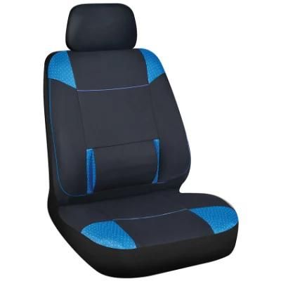 Classic Polyester Breathable Leather Seat Cover in Black Blue