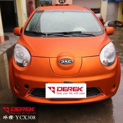 Waterproof Orange Color Matte Metallic Vinyl Wrap Car Wrapping Film Covering