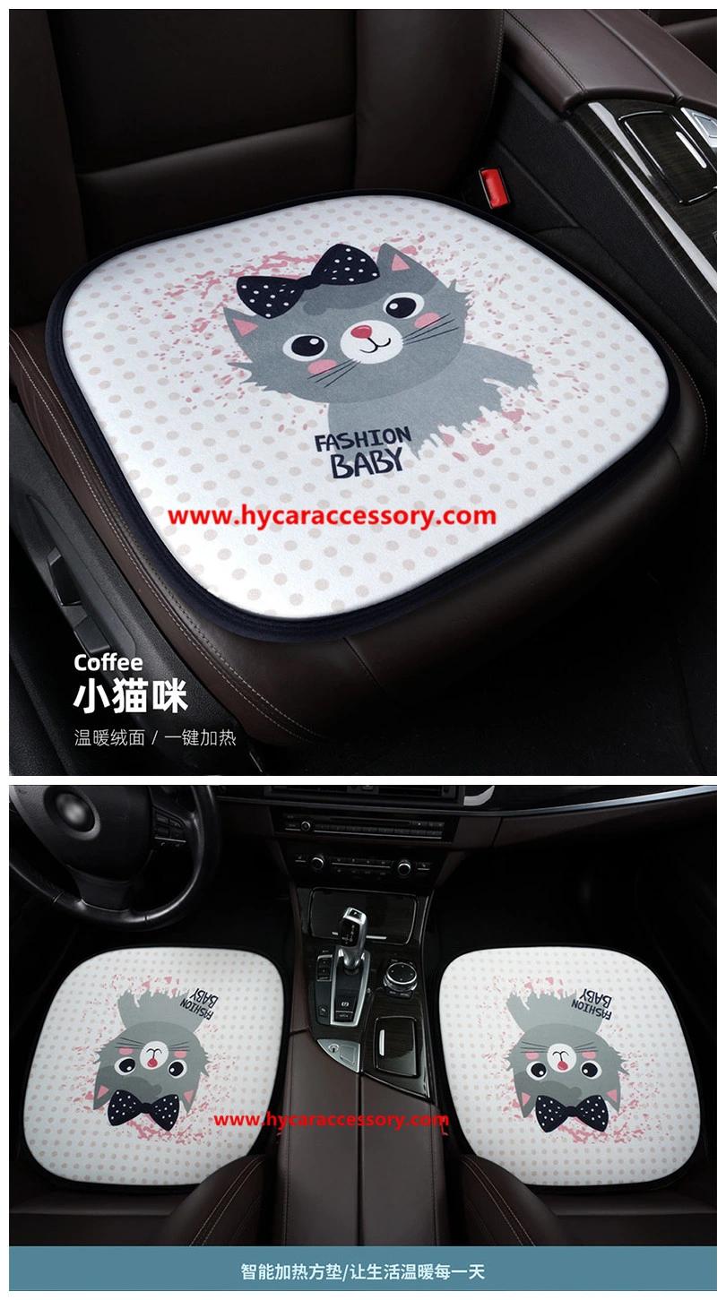 Car Decoration Car Interiorcar Accessory Home Office Universal Cartoon USB Heating Cushion Pad Winter Auto Car Heated Seat Cover