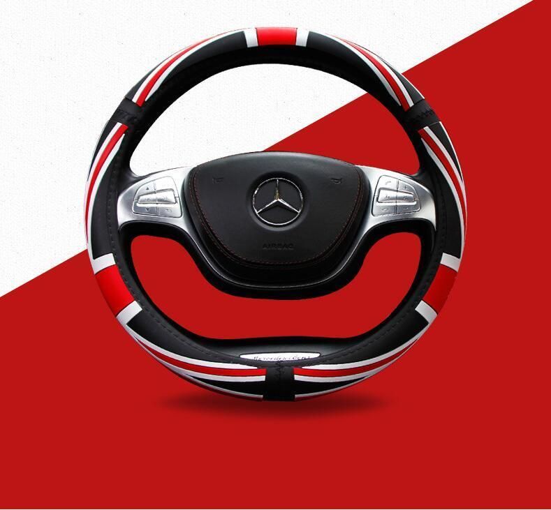 Latex Car Steering Wheel Cover Union Jack Massage Set Four Seasons Universal Color - Free Steering Wheel Cover Automotive Supplies